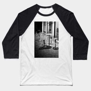 Pavia. Cafe at Night. Black and White. 2010 Baseball T-Shirt